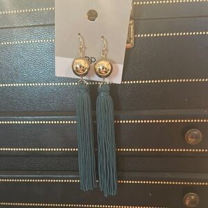 BP Gold and Teal Tassel Earrings